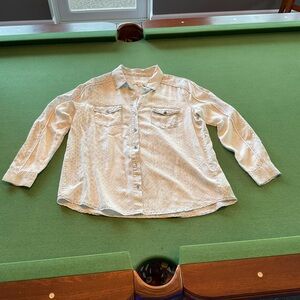 Vintage Havana white and light blue Button Down Shirt with animal print Pattern